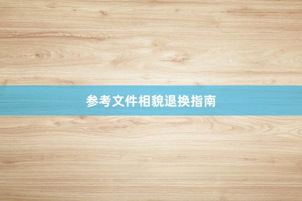 参考文件相貌退换指南